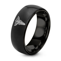 1 Year Gift Anniversaries for Girlfriends – black tungsten caduceus hermetic ring