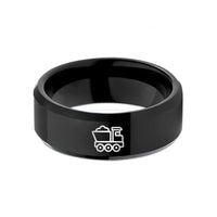 special keepsakes for her – black tungsten coal tender wedding band
