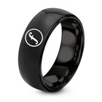 1 Year Gift Anniversaries for Girlfriends – black tungsten dynamic marking ring