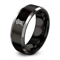 romantic presents for girlfriend – black & grey tungsten theodolite ring
