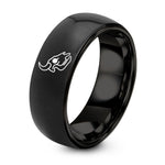 1 Year Gift Anniversaries for Him – black tungsten cow skull ring
