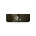 anniversary band for men – gunmetal & black tungsten cow skull wedding band