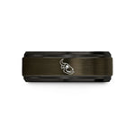 anniversary band for men – gunmetal & black tungsten cow skull wedding band