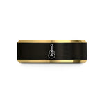 men's tungsten rings simple – black & gold tungsten guitar wedding band