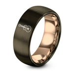 1 Year Gift Anniversaries for Him – gunmetal & rose gold tungsten guitar ring