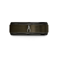 personalized presents for him – gunmetal & black tungsten needle nose pliers wedding band