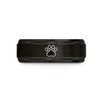 engraved rings for her – black & rose gold tungsten chinchilla print wedding band