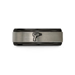 personalized presents for couples – black & silver tungsten heat gun wedding band
