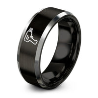 anniversary present for him – black & grey tungsten heat gun ring