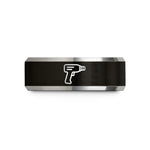 unique presents for boyfriend – black & grey tungsten heat gun wedding band