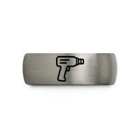 personalized presents for couples – silver tungsten heat gun wedding band