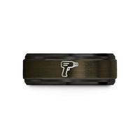 personalized presents for couples – gunmetal & black tungsten heat gun wedding band
