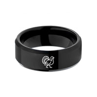 anniversary presents for him – black tungsten turkey tom strutting wedding band