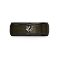 boyfriend birthday present ideas – gunmetal & black tungsten turkey tom strutting wedding band
