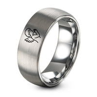 1 Year Gift Anniversary for Couple – grey tungsten cherub praying ring