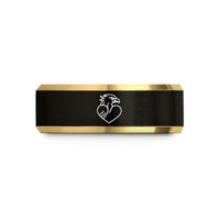 personalized couple anniversary present – black & gold tungsten philippines heart wedding band