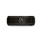 personalized couple anniversary present – black & rose gold tungsten philippines heart wedding band