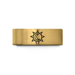 unique couple present ideas – gold tungsten sun moon wedding band