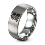 1 Year Gift Anniversary for Girlfriend – silver tungsten courthouse facade ring