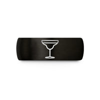 unique presents for women – black tungsten margarita glass wedding band