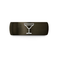 anniversary rings for her – gunmetal & black tungsten margarita glass wedding band