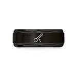 anniversary present for him – black tungsten diminuendo hairpin wedding band