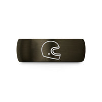 unique presents for couples – gunmetal & black tungsten openface helmet wedding band