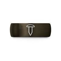 personalized rings for men – gunmetal & black tungsten rivet wedding band