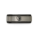 anniversary ring for him – black & gray tungsten tail paw wedding band