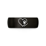 couples matching rings set – black & rose gold tungsten tail paw wedding band