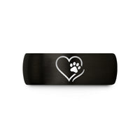 couples matching rings set – black & rose gold tungsten tail paw wedding band