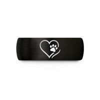 anniversary ring for him – black tungsten tail paw wedding band