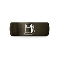 unique rings for her – gunmetal & black tungsten gas pump wedding band