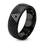 1 Year Gift Anniversary for Wife – black tungsten sierpinski triangle ring
