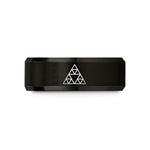tungsten bands for men – black tungsten sierpinski triangle wedding band