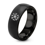 1 Year Gift Anniversary for Wife – black tungsten vegvisir ring