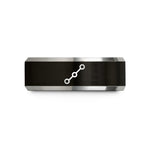 wedding band for her – black & gray tungsten waypoints line wedding band