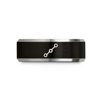 wedding band for her – black & gray tungsten waypoints line wedding band