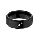 tungsten wedding band men – black tungsten waypoints line wedding band