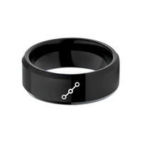 tungsten wedding band men – black tungsten waypoints line wedding band