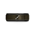 tungsten wedding band men – gunmetal & black tungsten waypoints line wedding band