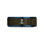 tungsten wedding bands unisex – gunmetal & blue tungsten bacteriophage wedding band
