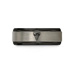 personalized anniversary present ideas – black & blue & grey tungsten shark tooth rope wedding band