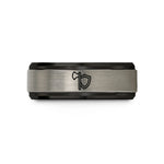 present ideas for men – black & silver tungsten axe shield pair wedding band