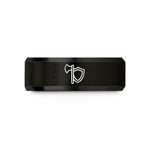 present ideas for men – black tungsten axe shield pair wedding band