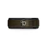 wedding band anniversary present – gunmetal & black tungsten axe shield pair wedding band