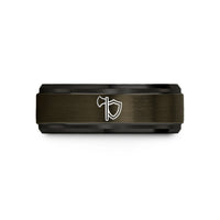 wedding band anniversary present – gunmetal & black tungsten axe shield pair wedding band