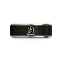 personalized presents for couples – black & gray tungsten cello endpin wedding band