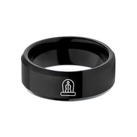 unique anniversary present ideas – black tungsten cello endpin wedding band