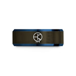 tungsten wedding rings men – gunmetal & blue tungsten transistor symbol wedding band